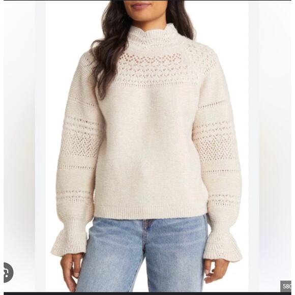 Wit & Wisdom Wide Shoulder Cropped Sweater L - Picture 1 of 5